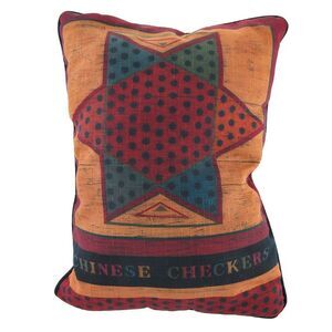 Checkerboard Chinese Checkers Decorative Throw Pillow 13in.X18in.